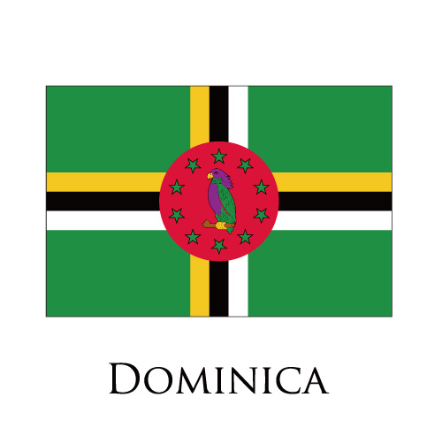 Dominica flag logo iron on paper